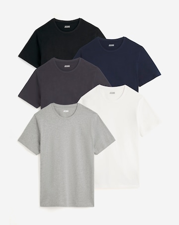 5 Pack Crew T-Shirts Extra Long