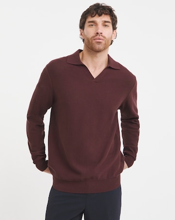 Burgundy Texture Revere Polo