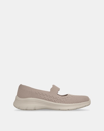 Skechers Taupe Bedford Slip On Mary Jane Shoes - Standard Fit (D)
