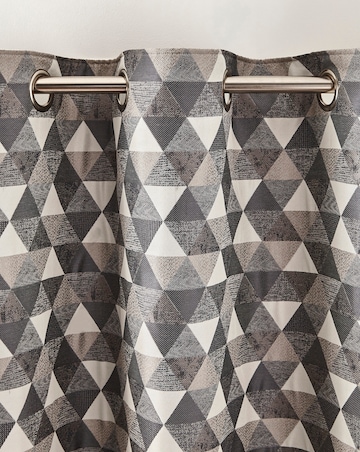 Zada Linear Geo Jacquard Eyelet Curtains