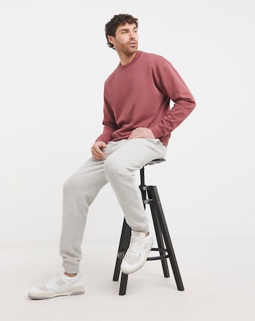 Relaxed Fit Garment Dyed Crew Sweatshirt- Cranberry