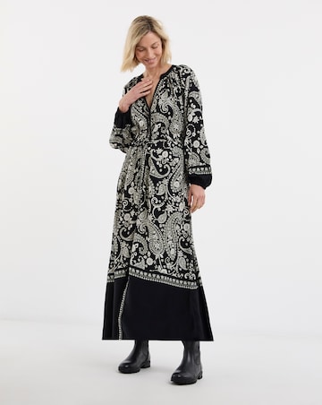 Border Print Spun Dress