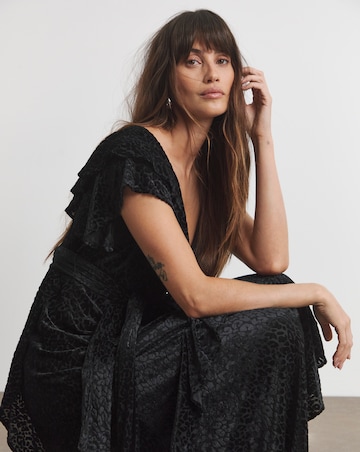 Joanna Hope Maxi Ruffle Burnout Dress