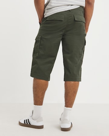 3/4 Length Cotton Stretch Cargo Short