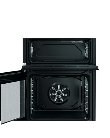 Hotpoint HDE6IDC2B1 60cm Electric Double Cooker with Induction Hob - Black