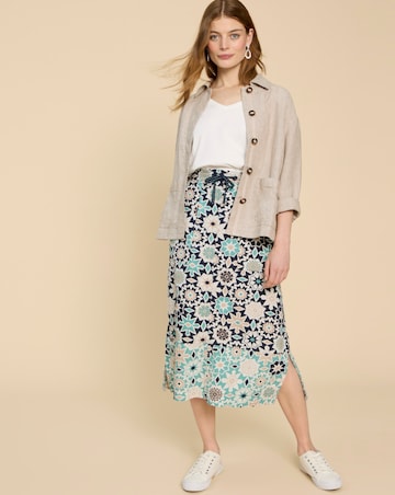 White Stuff Elle Linen Blend Skirt