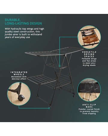 Swan Stealth Jumbo Clothes Airer 25M