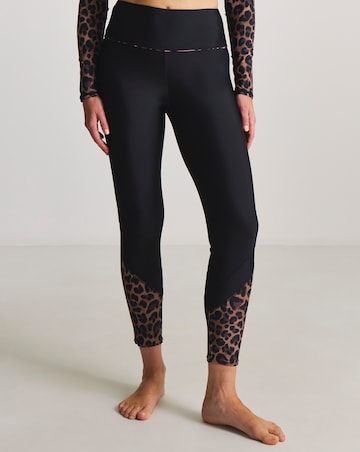 Sports Swim Leggings Black/Leopard