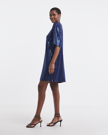 Short Sleeve Sparkle T-Shirt Dress