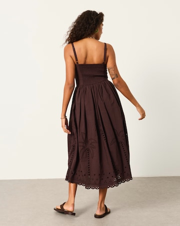 FatFace Teri Embroidered Midi