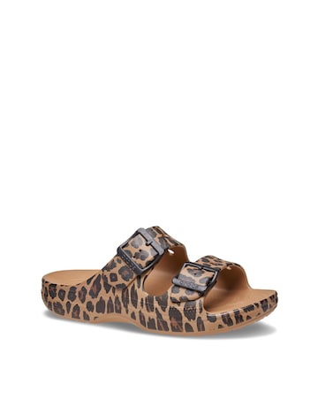 Crocs Sepia/Leopard Saturday Animal Sandal - Standard Fit