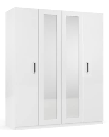 Kendal High Gloss 4 Door Wardrobe with Centre Mirror