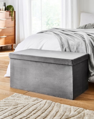 Velvet Foldable Storage Ottoman
