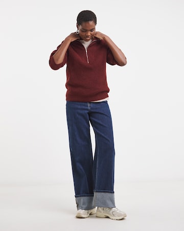 Wine Half Zip Jumper