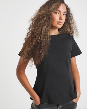 Simply Be Black Cinched In Waist Top