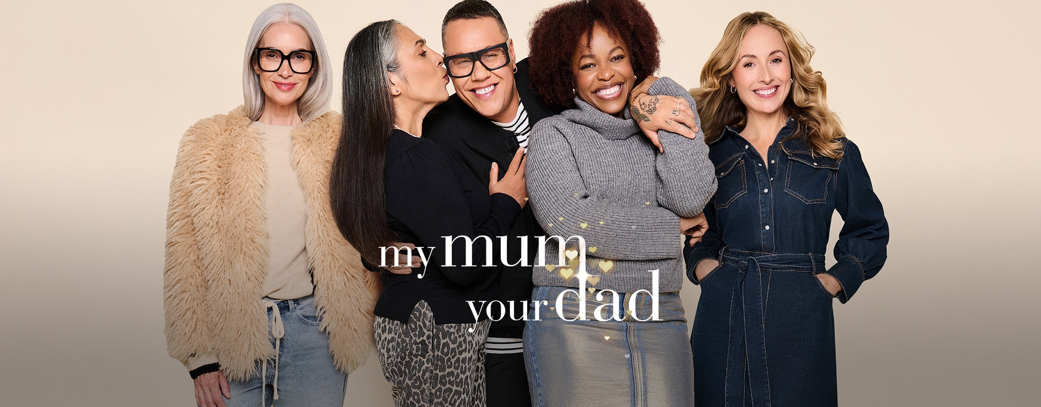 Gok Wan with 4 female contestants