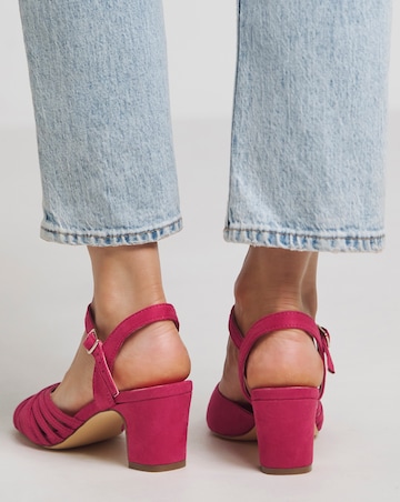 Gloria Strap Detail Low Heel Sandal - Wide Fit (E)