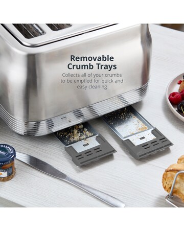 Swan Retro Revive 4 Slice Toaster Stainless Steel