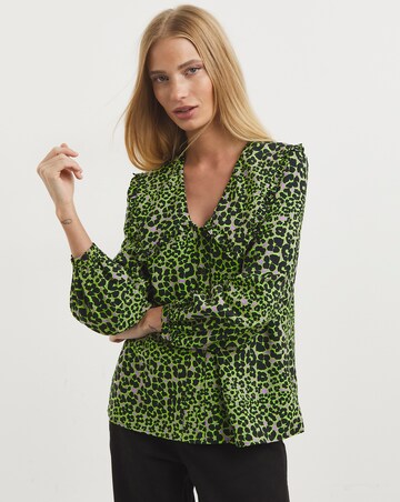 Whistles Leopard Print Collar Top