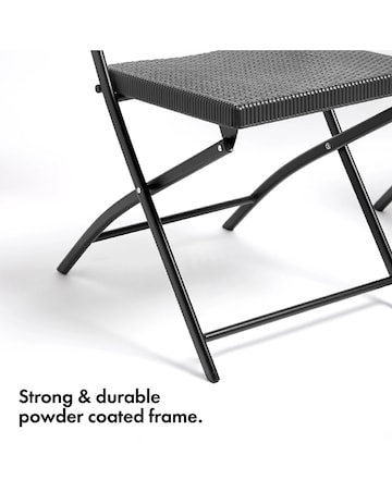 VonHaus Rimini Black Faux Rattan Garden Chairs - Set of 2
