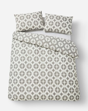 Gray & Osbourn Arran Tile Print Duvet Set Grey