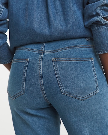 Mid Blue High Waist Super Soft Slim Leg Jean