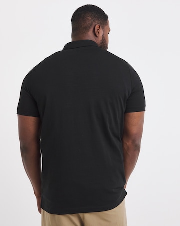 Pure Cotton Jersey Polo Long Length- Black
