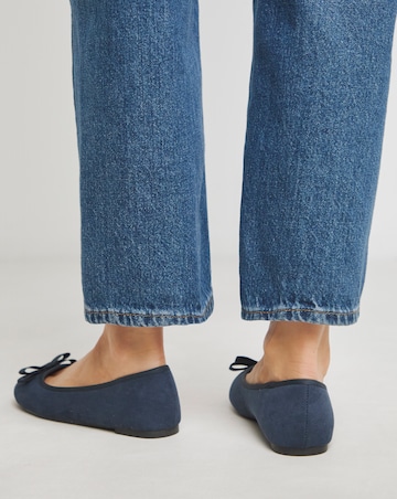 Simply Be Abundance Classic Bow Ballerina Shoes - Wide Fit (E)