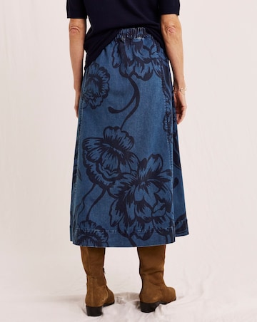 Julipa Printed Denim Midi Skirt