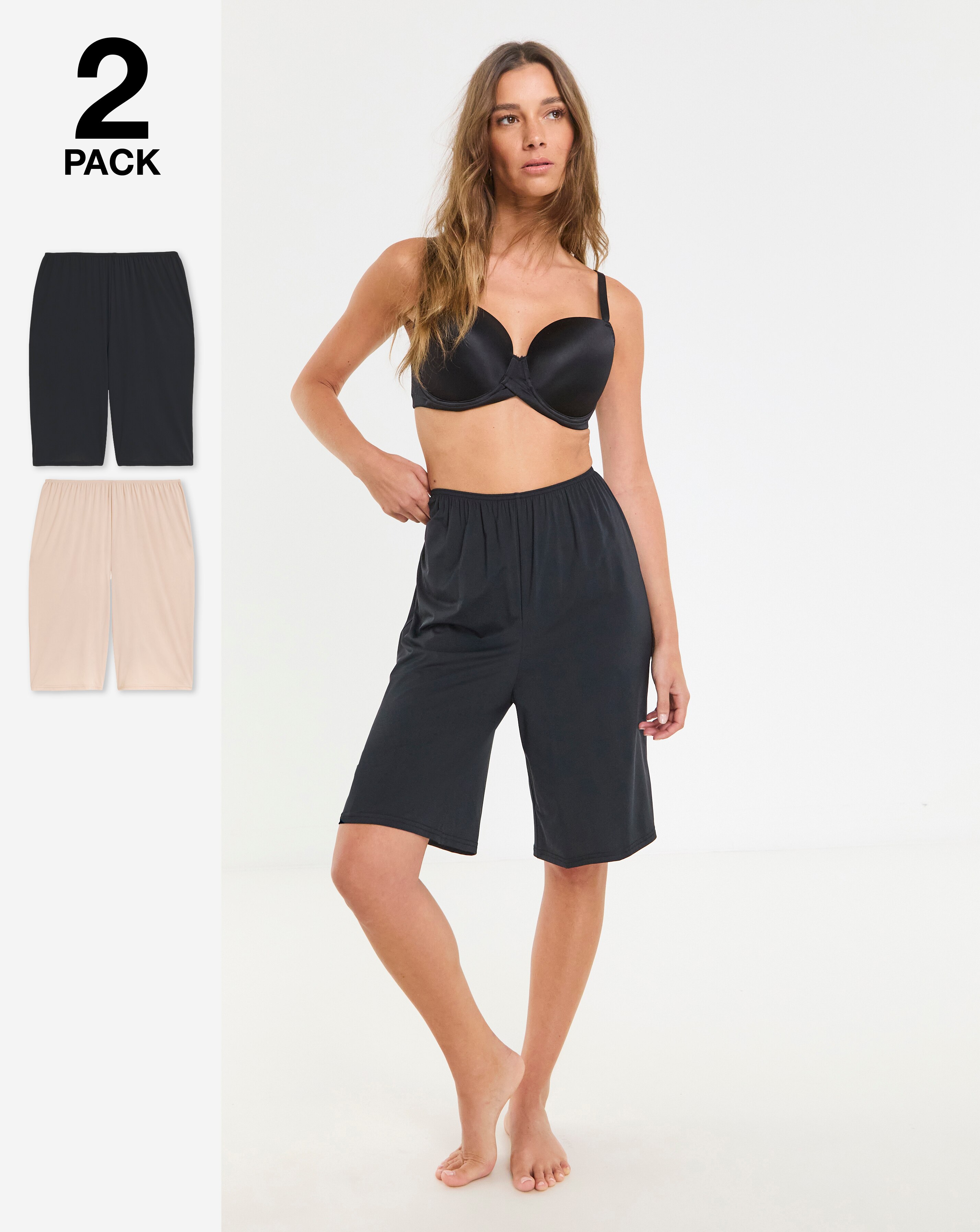 Pretty Secrets (2 Pack) Culottes Black/Almond