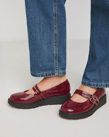 Chewy Low Wedge Mary Jane Shoe - Extra Wide Fit (EEE)