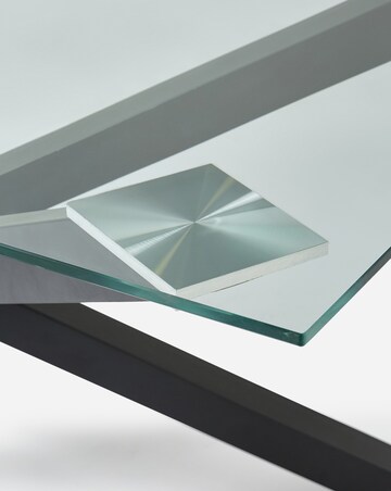 Bodie Black 6 Seater Dining Table with 6 Emilie Chenille Chairs