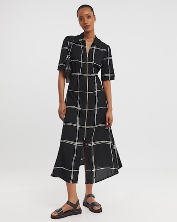 Zip Front Shirt Dress