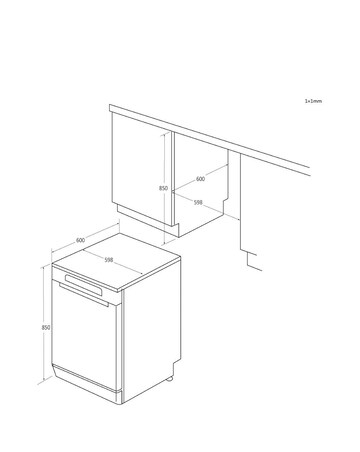 Hoover H-Dish 500 HF 4B7F0W-80 14 Place, Full Size WiFi Dishwasher - White