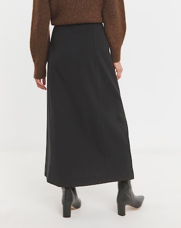 Black Tailored Jersey Column Skirt