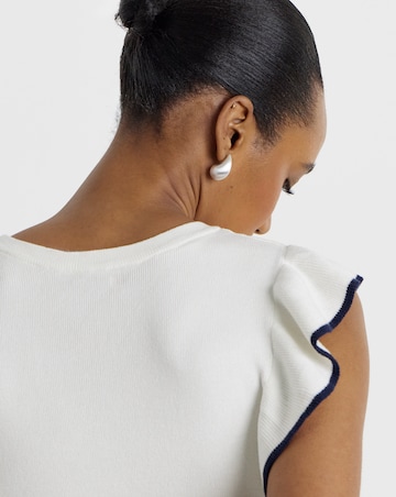 JdY Adele O-Neck Frill Top Knit