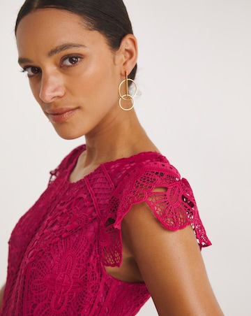 Joanna Hope Geo Lace Prom Dress