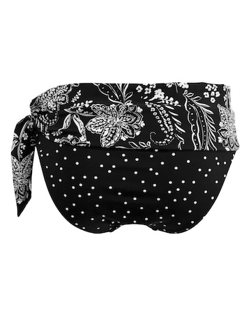 Pour Moi Getaway Foldover Tie Bikini Brief Black/White