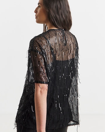 Tassel Sequin Boxy Top