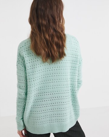 Sage Crochet Edge To Edge Cardigan