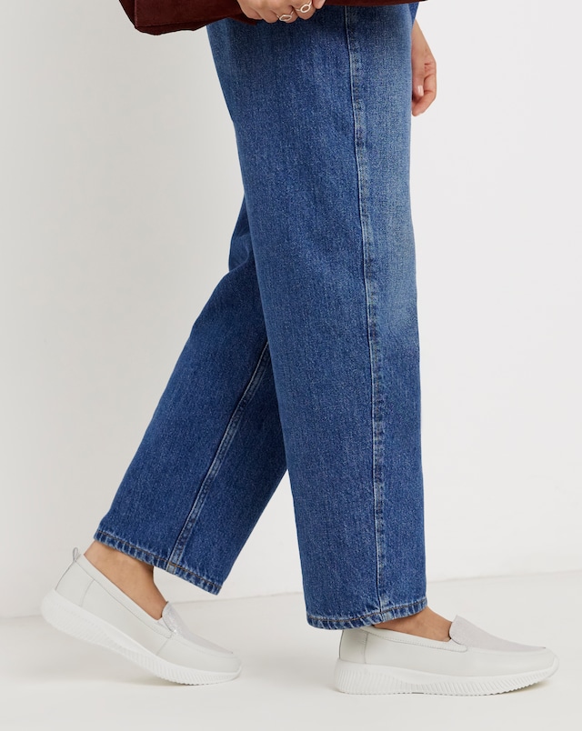 Heavenly Soles Fia Sporty Leather Loafer - Wide Fit (E)