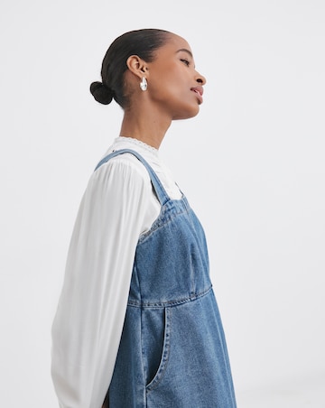 Pure Cotton Mid Blue Denim Apron Dress