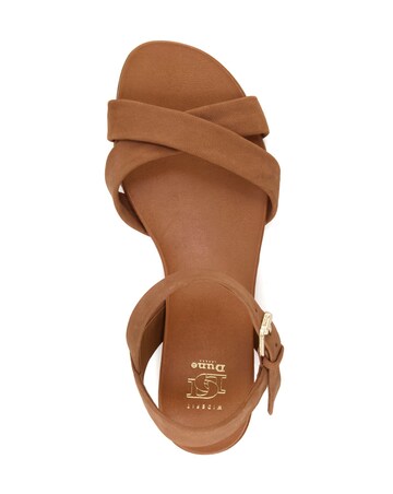 Dune London Cross Strap Comfort Nubuck Sandals Wide Fit