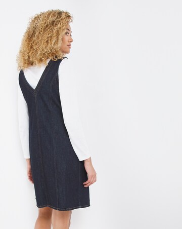 Dark Blue Smart Pinafore Dress