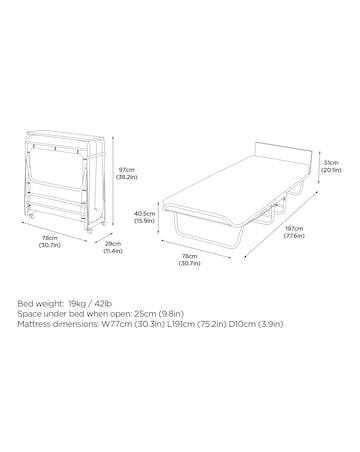 Jay-Be Supreme Automatic Folding Bed with e-Pocket Sprung Mattress - Single