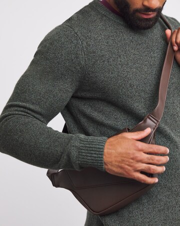 Khaki Lambswool Crew Neck Jumper