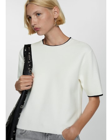 Mango Contrast Trim Sweater