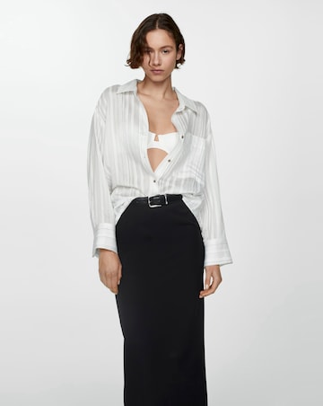 Mango Stripe Collar Blouse