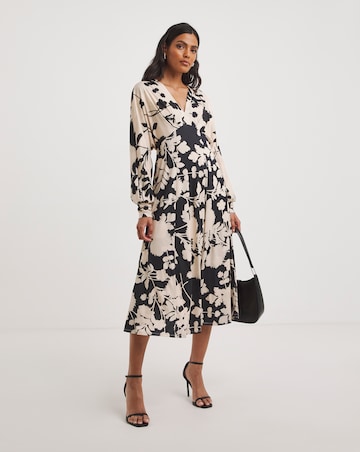 Joanna Hope Empire Deep Cuff Midi Dress