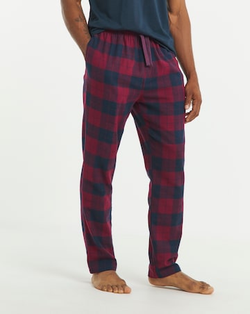 2 Pack Brushed Flannel Check Pyjama Bottoms